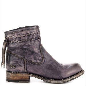 Bedstu fringe booties dark gray/worn color